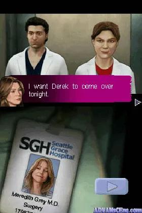 Grey's Anatomy - The Video Game (USA) (En,Fr,Es) screen shot game playing